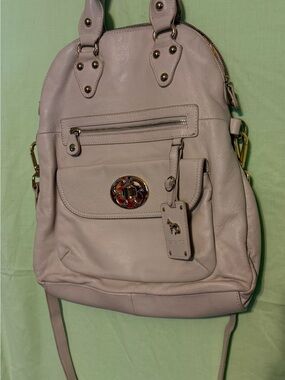 Emma Fox Pale Lilac Leather Satchel Backpack